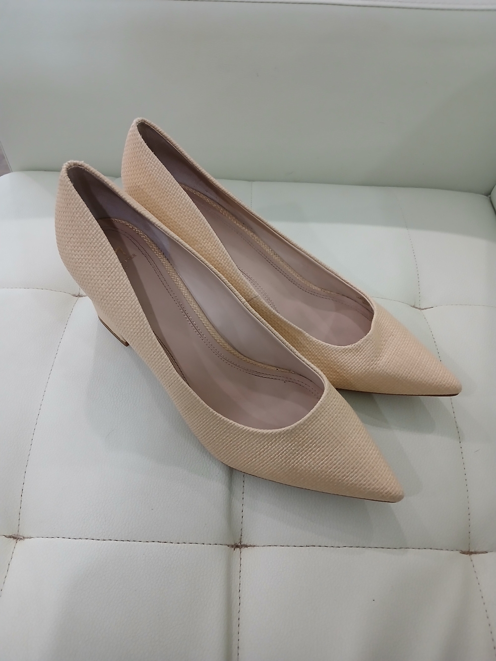 Marc Fisher Pointed-Toe Pumps in Light Beige